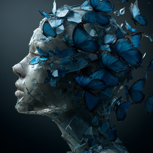 Blue Morpho crystal head - The Viral Trader - Splode